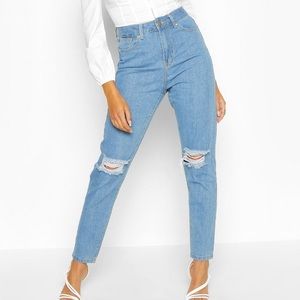 🦋HIGH WAIST DISTRESSED MOM JEANS